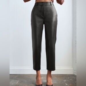 Aritzia Babaton Faux Leather Command Crop Trousers